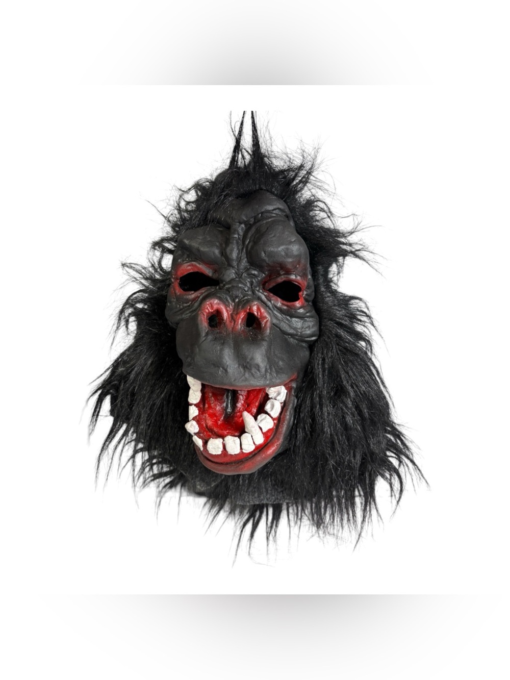 Gorilla Unisex Adult Latex Mask Halloween Costume Ape Monkey Teeth Black Fur